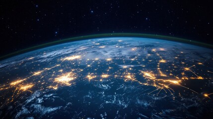 Obraz premium Earth at Night, Global Lights