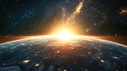 Obraz premium Earth Sunrise from Space