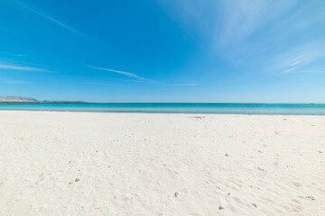 White sand and turquoise water in a beach in Sardinia