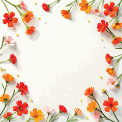 autumn frame with flower