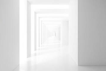 Fototapeta premium Minimalist white corridor background