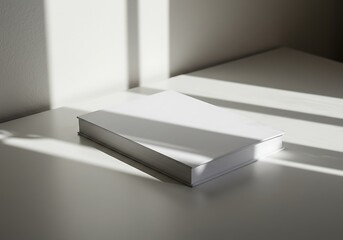 Minimalist white book mockup design template for branding and promotion