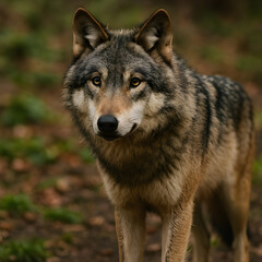 Fototapeta premium Wild life wolf animal abstract image
