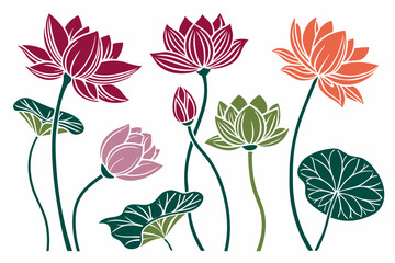 lotus flower silhouette vector illustration