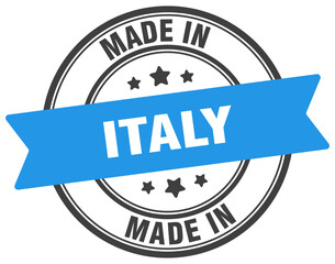 Made in Italy round sign. Made in Italy stamp.