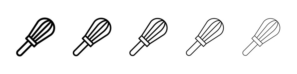 Beater icons vector set in different stroke line style