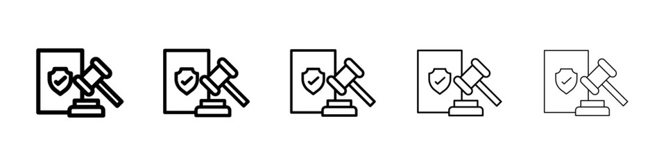 Code of conduct icons vector set in different stroke line style
