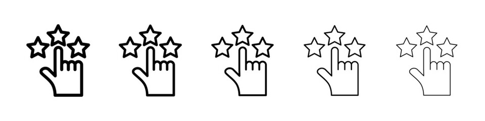 Customer feedback icons vector set in different stroke line style