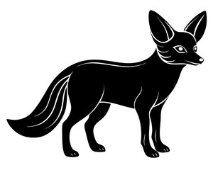 Fennec Fox silhouette vector illustration