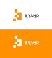 Modern Digital Pixelated Letter B Logo Design Template