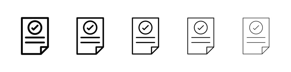 Result icons vector set in different stroke line style