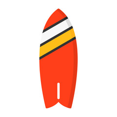 Surfboard Flat Style Icon Design