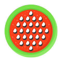 Watermelon seeds Flat Style Icon Design