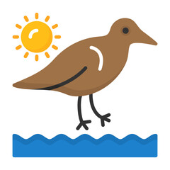Sandpipers Flat Style Icon Design
