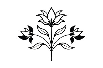 black and white silhouettes of plants