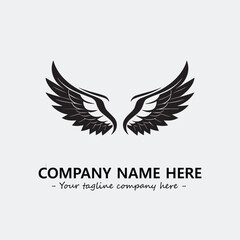 Obraz premium Wing illustration black and white for logo company vector image 