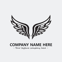 Fototapeta premium Wing illustration black and white for logo company vector image 