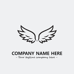Wing illustration black and white for logo company vector image

