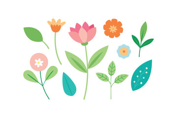 vector set of flowers