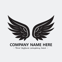 Fototapeta premium Wing illustration black and white for logo company vector image 