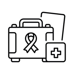 Obraz premium Cancer First Aid vector outline icon. EPS 10 file