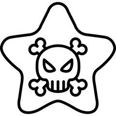 Skull and Crossbones Star Icon