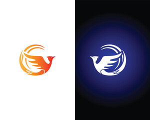 Phoenix Bird Logo Design Concept Vector Template