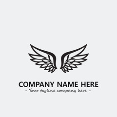 Fototapeta premium Wing illustration black and white for logo company vector image 