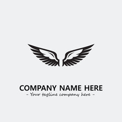 Wing illustration black and white for logo company vector image
