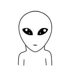 funny green alien face ufo, extra terrestrial cartoon, spaceship