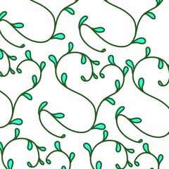 seamless floral pattern green leaves
