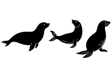 Seal silhouette vector illustration