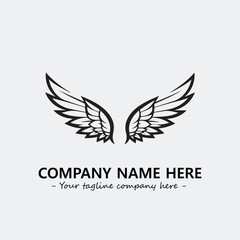 Wing illustration black and white for logo company vector image

