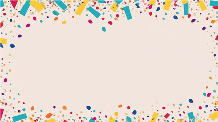 Colorful confetti border frame repeat pattern