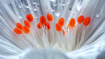 Fototapeta premium Close-up flower pistils, water droplets