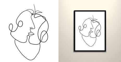 couple kissing line art drawing