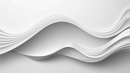 Obraz premium Abstract Wave Background. Minimal White Geometric Wallpaper