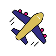Airplane icon isolated on a white background. Vector illustration.
