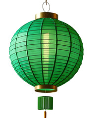 Obraz premium green paper lantern on transparent background