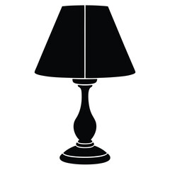 Black Table Lamp Silhouette with Conical Shade 