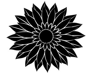 sunflower silhouette vector illustration