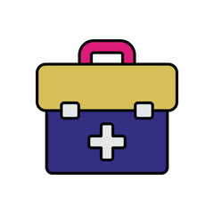 First Aid Kit icon isolated on a white background. Vector illustration.