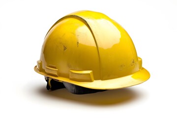 Fototapeta premium Used Yellow Hard Hat Safety Helmet Construction Work