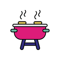 Barbecue icon isolated on a white background. Vector illustration.