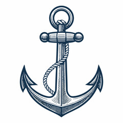 Create a bold, vector illustration of a ship's anchor with thick, black strokes.  Style should be simple, nautical, and easily scalable.
