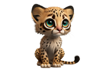 leopard cartoon character on white background
