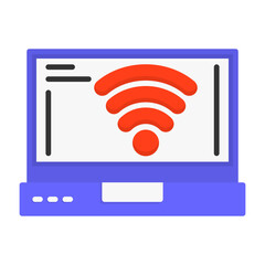 Wi Fi Laptop Interface Flat Icon