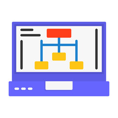 Network Laptop Interface Flat Icon