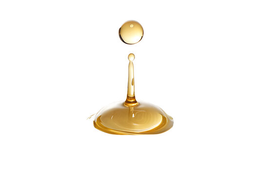 light golden spherical liquid on white background png