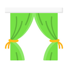 Curtains Vector Flat Style Icon